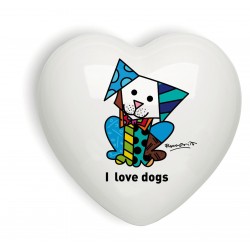 Cœur en céramique I Love Dogs - Romero Britto