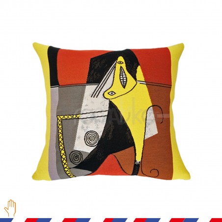 Coussin Picasso Femme dans un fauteuil 1927 jaune - Jules Pansu